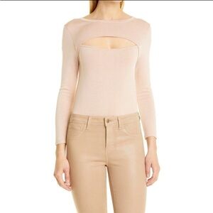 L'Agence Knit Cutout Jocelyn Pink Sweater Size Extra Small NWT